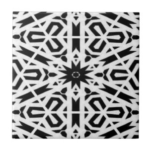 Azulejo Modelo blanco y negro encendido