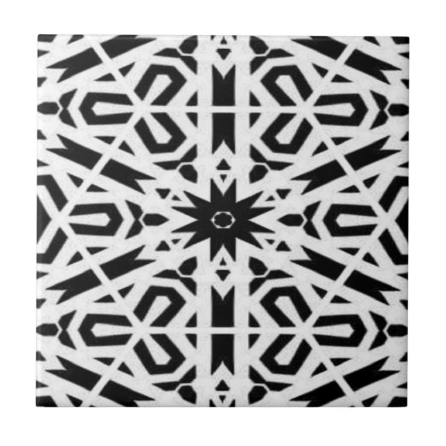 Azulejo Modelo blanco y negro encendido (Frente)