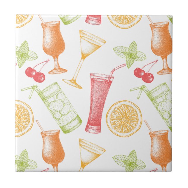 Azulejo Modelo bosquejado del cóctel (Frente)