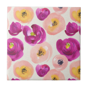 Azulejo Modelo botánico de la acuarela