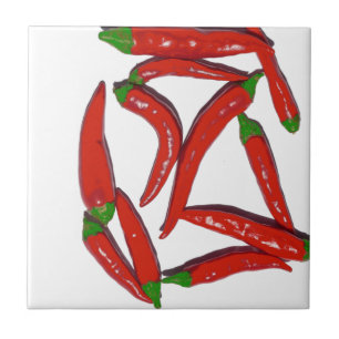Azulejo Modelo caliente de las pimientas de chile rojo