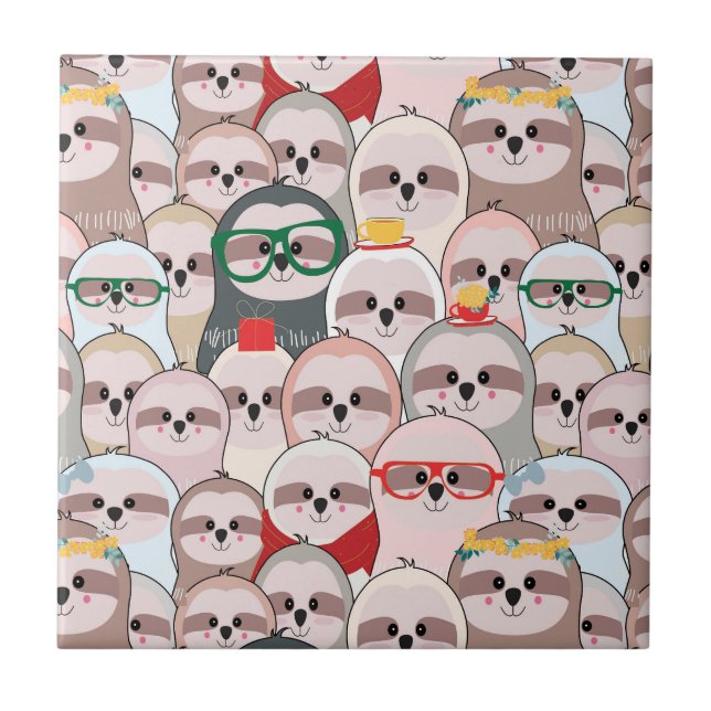 Azulejo Modelo cómico de la pereza (Frente)