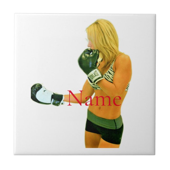 Azulejo Modelo de fitness femenino boxeo Thunder_Cove (Frente)