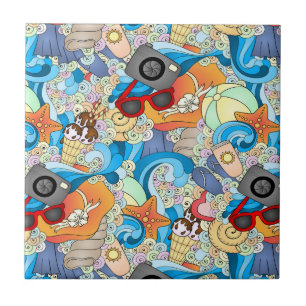 Azulejo Modelo de la diversión del verano