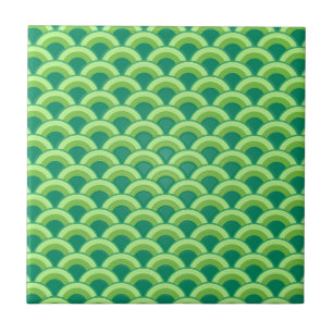 Azulejo Modelo de onda del art déco - verde de jade