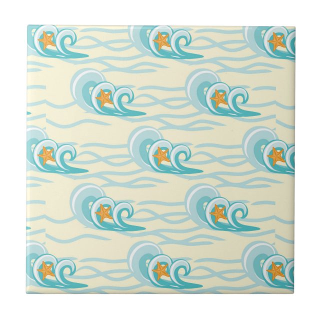 Azulejo Modelo de ondas suave (Frente)