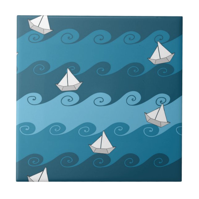 Azulejo Modelo de papel de los barcos (Frente)