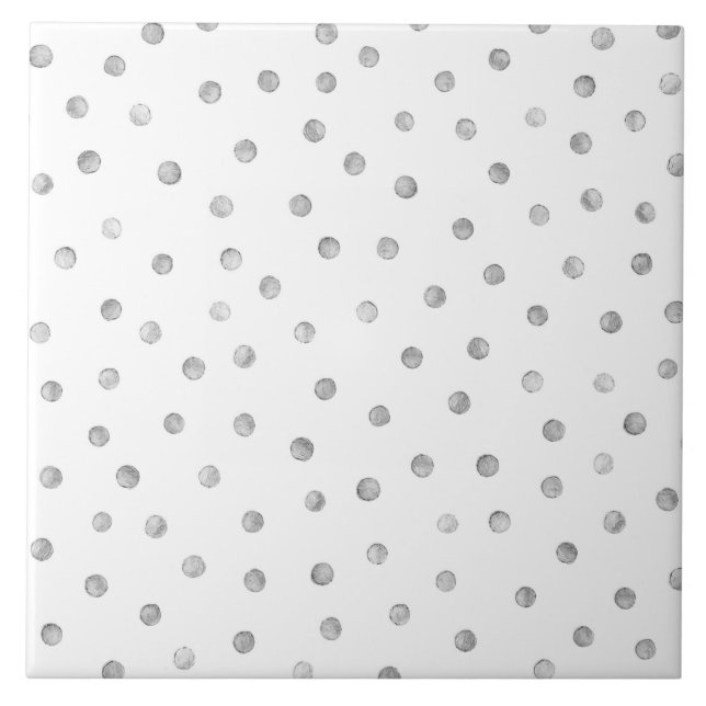 Azulejo Modelo de puntos del confeti del blanco gris (Frente)