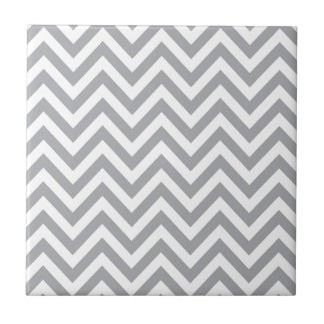 Azulejo Modelo de zigzag gris y blanco de Chevron