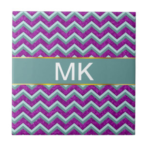 Azulejo Modelo de zigzag magenta del efecto metalizado y