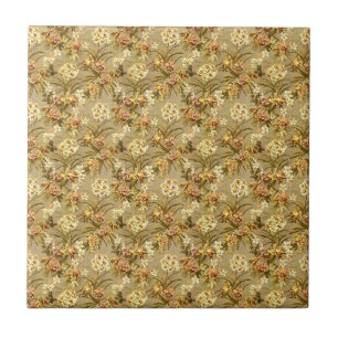 Azulejo Modelo del beige del papel pintado del vintage
