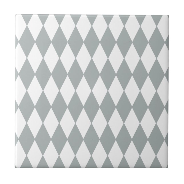 Azulejo Modelo del Harlequin del blanco gris (Frente)