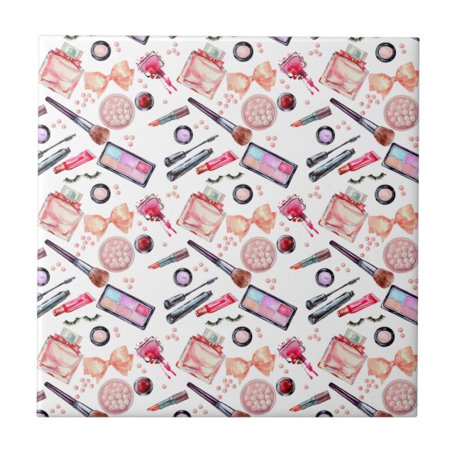 Azulejo Modelo del maquillaje de la acuarela (Frente)