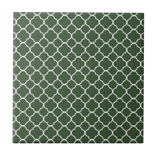 Azulejo Modelo del trébol de Quatrefoil: Verde caqui (Frente)