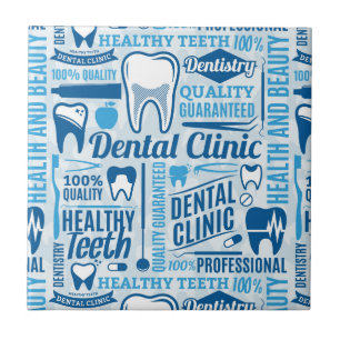 Azulejo Modelo dental azul de la clínica