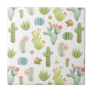 Azulejo Modelo derecho del cactus lindo