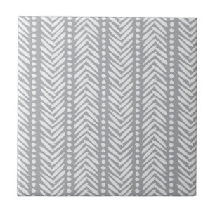 Azulejo Modelo dibujado mano gris de Chevron