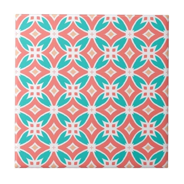 Azulejo Modelo étnico multicolor (Frente)