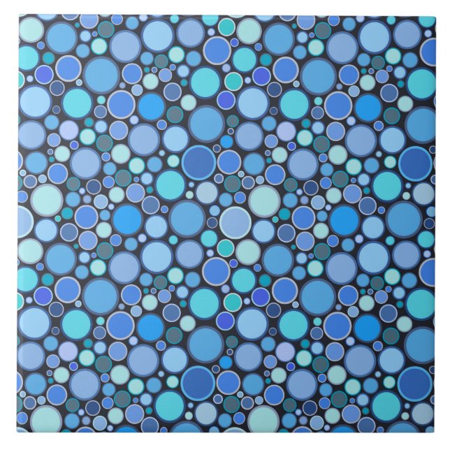 Azulejo Modelo fresco azul de las burbujas (Frente)