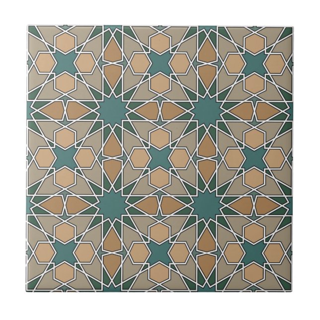 Azulejo Modelo geométrico 006 de Ben Yusuf Madrasa (Frente)