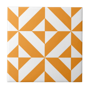 Azulejo Modelo geométrico anaranjado quemado del cubo de