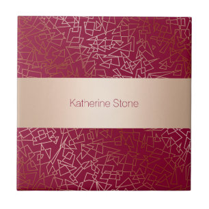 Azulejo Modelo geométrico color de rosa elegante del oro 