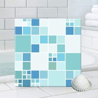 Azulejo Modelo geométrico verde azulado Turquesa Tile de b