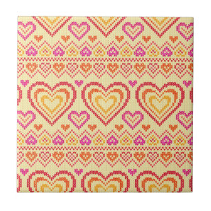 Azulejo Modelo hecho punto el día de San Valentín