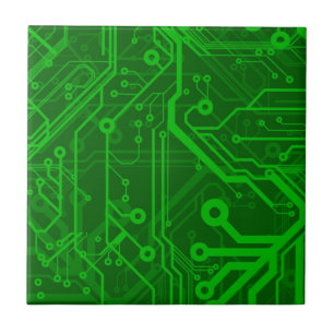Azulejo Modelo impreso verde de la placa de circuito