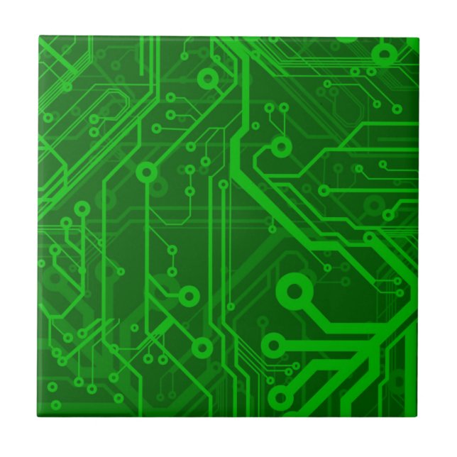 Azulejo Modelo impreso verde de la placa de circuito (Frente)
