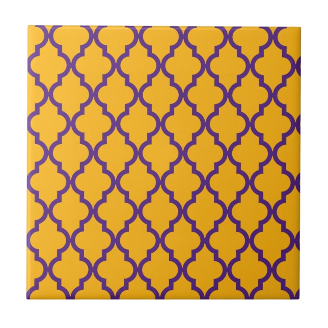 Azulejo Modelo marroquí: Púrpura y oro (Frente)