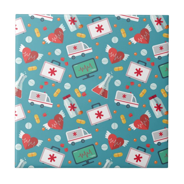 Azulejo Modelo médico del icono (Frente)