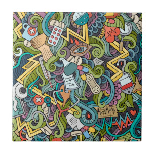 Azulejo Modelo médico del icono del arte abstracto