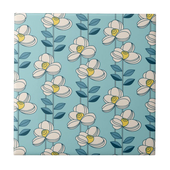 Azulejo Modelo moderno de la hoja floral de los mediados (Frente)