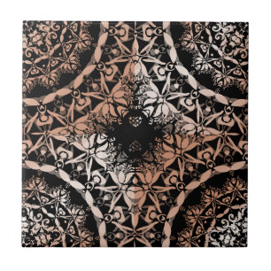Azulejo Modelo negro de cobre de la mandala