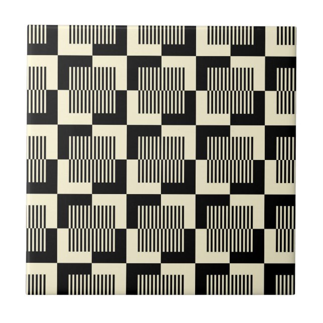 Azulejo Modelo negro y del moreno retro (Frente)