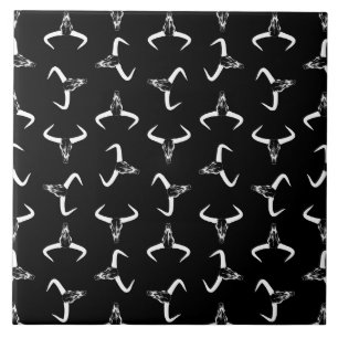 Azulejo Modelo occidental de la impresión con los cráneo