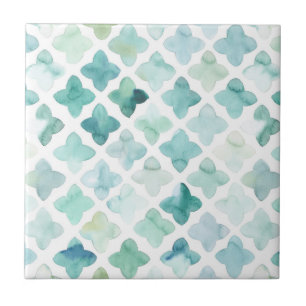 Azulejo Modelo pintado a mano de la turquesa