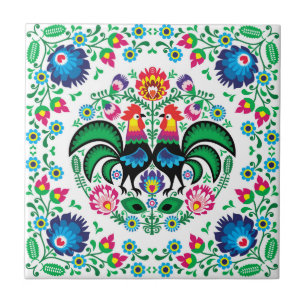 Azulejo Modelo polaco cuadrado del gallo