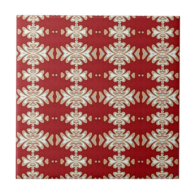 Azulejo Modelo poner crema rojo del estilo del nativo (Frente)
