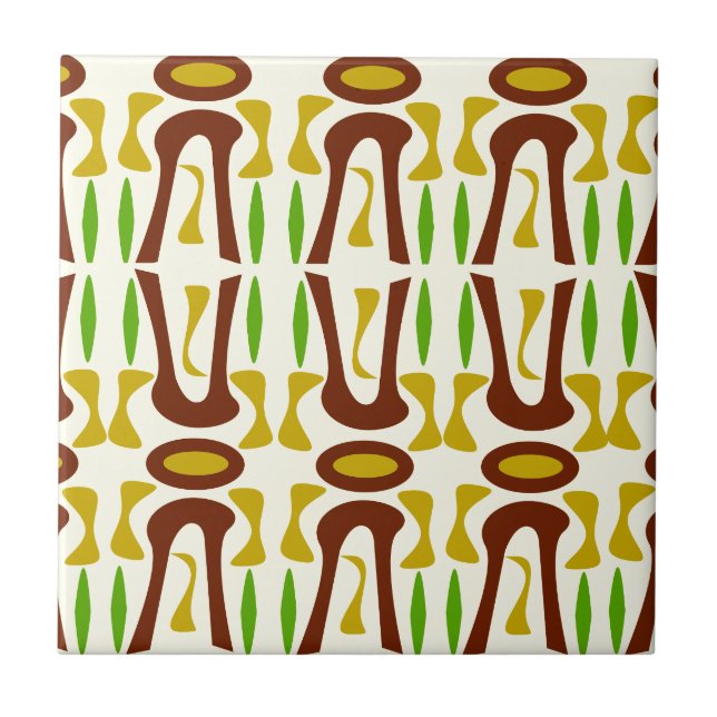 Azulejo Modelo primitivo de la selva de Tiki (Frente)