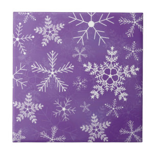 Azulejo Modelo púrpura y blanco del copo de nieve