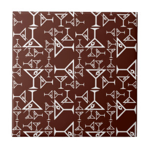 Azulejo Modelo retro Brown de los martinis del diseño de