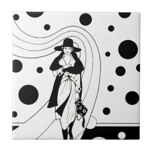Azulejo Modelo Retro Runway, moda Art Deco Vintage