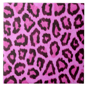 Azulejo Modelo rosado del estampado leopardo