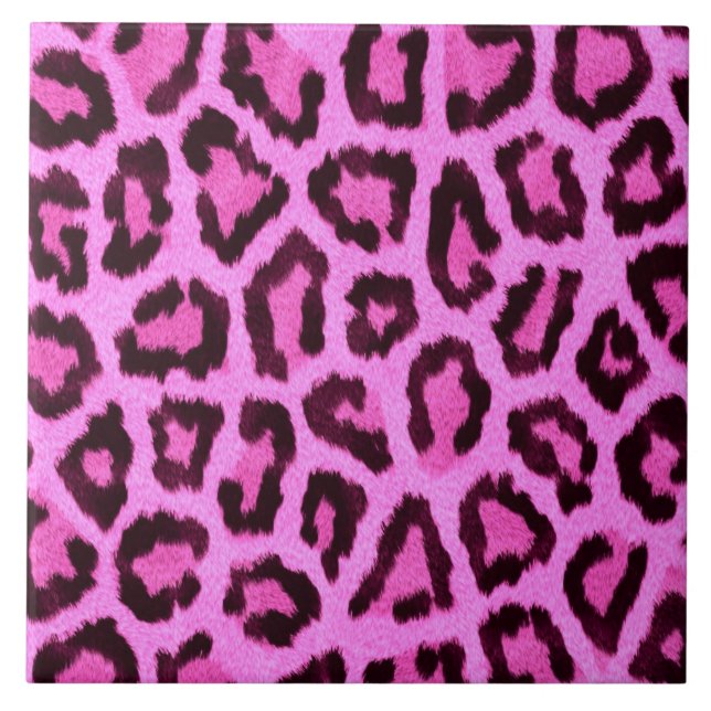 Azulejo Modelo rosado del estampado leopardo (Frente)