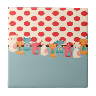 Azulejo Modelo rústico del gato lindo