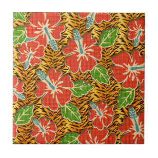 Azulejo Modelo salvaje del tigre de las flores tropicales