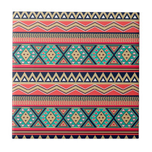 Azulejo Modelo tribal mágico de la raya del mosaico