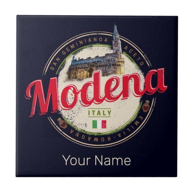 Azulejo Modena Emilia-Romagna Balsamic Italia Souvenir (Frente)